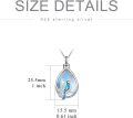 wholesale 925 Sterling Silver Teardrop Moonstone Blue Jay Cremation Keepsake Pendant Necklace-0-2