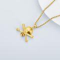 wholesale Gold 925 Sterling Silver Baseball Helmet Bat Pendant Necklace s for Men Boys-0-2