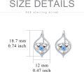 wholesale 925 Sterling Silver Koala Heart Stud Earrings with Blue Crystal and Love Design-0-4