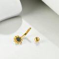 wholesale 925 Sterling Silver Evil Eye Sunflower Belly Button Ring for Women Body Jewelry-0-4