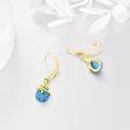 wholesale 925 Sterling Silver Snake Blue Stone Drop Earrings 4cm Long-0-2