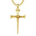 wholesale 925 Sterling Silver Cross Pendant With Nail Details On Chain Necklace-0-6