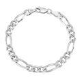 wholesale 925 Sterling Silver Figaro Chain Bracelet for Men Boys 5-5mm Italy 7 with Lobster Clasp-0-0