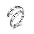wholesale 925 Sterling Silver Faith Love Hope Engraved Rings Wholesale With Cross Design-0-0