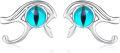 wholesale 925 Sterling Silver Red Jasper Eye of Horus Stud Earrings for Women - Bohemian Egyptian Style -0-6