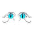 wholesale 925 Sterling Silver Red Jasper Eye of Horus Stud Earrings for Women - Bohemian Egyptian Style -0-6