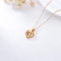 wholesale 18K Gold & Cubic Zirconia Heart Pendant Necklace - 2.86g Solid 18K White Gold Dainty Chain - Hypoallergenic Women's Jewelry Gift-0-4