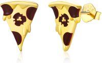 wholesale 925 Sterling Silver Pizza Slice Stud Earrings for Women - Food Inspired Jewelry-Pizza