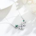 wholesale 925 Sterling Silver Koala Bear Necklace with Green Stones Gift for Mom Daughter Wife-0-3