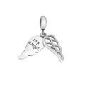wholesale 925 Sterling Silver Angel Wing Charm Bead - Personalized Engraved Name Initial Word Symbol Date Gift for Women - Elegant Bracelet Jewelry for Valentine's Day Christmas Birthday Mother's Day-0-0