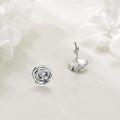 wholesale 925 Sterling Silver Flower Cubic Zirconia Stud Earrings for Women Girls  48x36mm-0-4