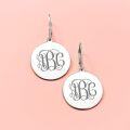 wholesale Rose Gold 925 Sterling Silver Engraved Circle Monogram Leverback Earrings Custom  Ideas for Her-0-7