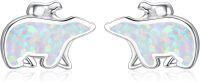 wholesale 925 Sterling Silver Polar Bear Shape Opal Studs for Sensitive Ears-Polar Bear-B