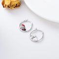 wholesale 925 Sterling Silver Ladybug and Mushroom Huggie Hoop Earrings for Women Girls  48mm Diameter-0-3