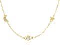 wholesale 14K Gold Star & Moon Pendant Necklace - Celestial Charm  for Women-0-0