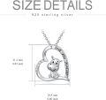 wholesale 925 Sterling Silver Heart-Shaped Pendant with Cute Hippo Charm - I Love You Forever Message Necklaces for Mom/Mother's Day Gifts for Her/Women/Girls-0-4