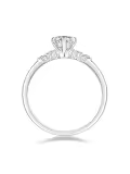TOUPOP 925 Sterling Silver Moissanite Round Cut D Color Vvs1 Engagement Ring-0-1