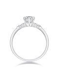 TOUPOP 925 Sterling Silver Moissanite Round Cut D Color Vvs1 Engagement Ring-0-1