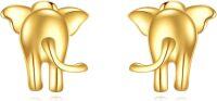 wholesale 14K Gold Elephant Stud Earrings 14K Gold Minimalist Animal for Her-H-Elephant