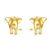 wholesale 14k Gold Cute Elephant Stud Earrings-H-Elephant