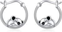 wholesale 925 Sterling Silver Hypoallergenic Koala Bear Hoop Earrings for Women - Christmas Gift Ideas-Koala