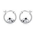 wholesale 925 Sterling Silver Cute Koala Hoop Earrings-0-0