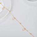 wholesale 14K Gold Anklet with Hearts and Beads - Adjustable Length 9-12 s for Women-0-3
