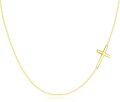 wholesale 9K Gold Metal Sideways Cross Necklace - Christian Jewelry for Women-0-7