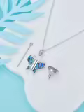 TOUPOP Sterling Silver Abalone Shell Butterfly Urn Necklace For Ashes-0-1