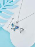 TOUPOP Sterling Silver Abalone Shell Butterfly Urn Necklace For Ashes-0-1