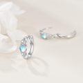 wholesale 925 Sterling Silver Round Blue Moonstone Huggie Hoop Earrings-0-1