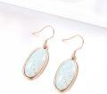wholesale Sterling Silver Rose Gold Plated White Opal Dangle Earrings for Women-0-4