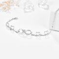 wholesale 925 Sterling Silver Infinity Cross Charm Bracelet with Cubic Zirconia Stones for Women and Girls-0-1