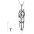 wholesale 925 Sterling Silver Tree Of Life Bullet Cremation Urn Necklace Memorial Ashes Pendant-0-0