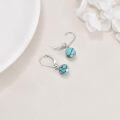 wholesale 925 Sterling Silver Turquoise Round Ball Drop Dangle Leverback Earrings for Women-0-4