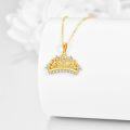 wholesale 14K Gold Crystal Tiara Crown Pendant Necklace for Women's s-0-2
