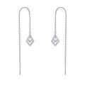 wholesale 925 Sterling Silver Geometric Cubic Zirconia Shape Threader Dangle Drop Earrings with Cubic Zirconia Stones for Women-0-0