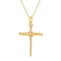 wholesale 14k Gold Cross Necklace With Lab Diamond Accents-0-0