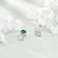 wholesale 925 Sterling Silver Blue Opal Heart Frog Stud Earrings for Women -0-1