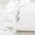 wholesale 925 Sterling Silver Heart-Shaped Treble Clef with Cubic Zirconia Pendant Necklaces for Women Musical s-0-4