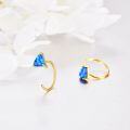 wholesale Gold 14K Gold Blue Opal Triangle Stud Earrings Minimalist s for Her-0-2