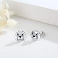 wholesale 925 Sterling Silver Beagle Face Stud Earrings for Women Girls-0-3