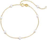 wholesale 14K Yellow Gold Bracelet with 3mm Freshwater Cultured Pearls for Women-Gold