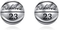 wholesale 925 Sterling Silver Basketball 23 Stud Earrings Sporty Gift for Her-Basketball earrings