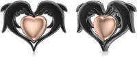 wholesale 925 Sterling Silver Dolphin Heart Stud Earrings - Valentine's Day Gift for Her-Dolphin
