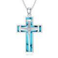 wholesale 925 Sterling Silver Cross Pendant With Nail Details On Chain Necklace-0-13