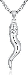 wholesale 925 Sterling Silver Italian Horn Pendant Necklace s for Men & Women - Good Luck Amulet Charm s from Italy-0-0