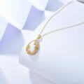 wholesale 14K Gold Opal Pendant Necklace - 18.5x13mm Lucky Stone Gift for Her-0-3