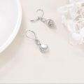 wholesale 925 Sterling Silver Infinity Pearl Leverback Earrings-0-3