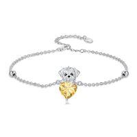 wholesale  Metal Stone Maltese Dog Birthstone Bracelet Gift for Women ( chars)-November